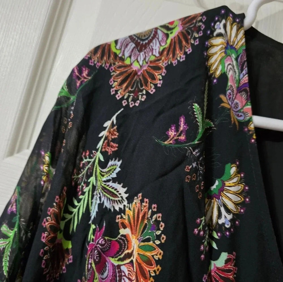 ALEXIS Holli Tapestry Print Mini Dress, Boho Peasant Dress w/Tassle Ties, EUC! - Picture 11 of 16